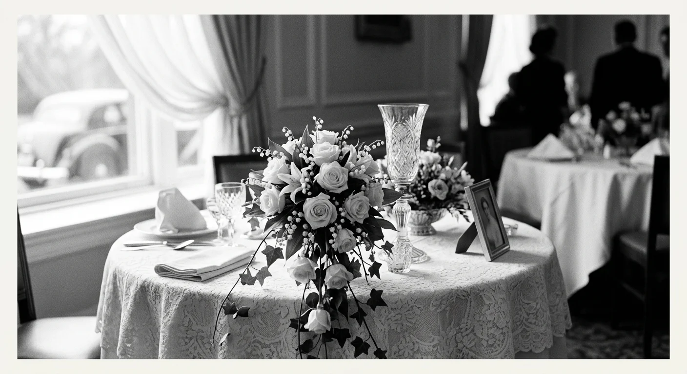 Vintage black and white photo style representing a 1950s New York Harlen Rose wedding.
