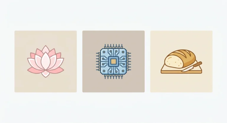 Three unrelated icons representing the different meanings of the word Piratti.