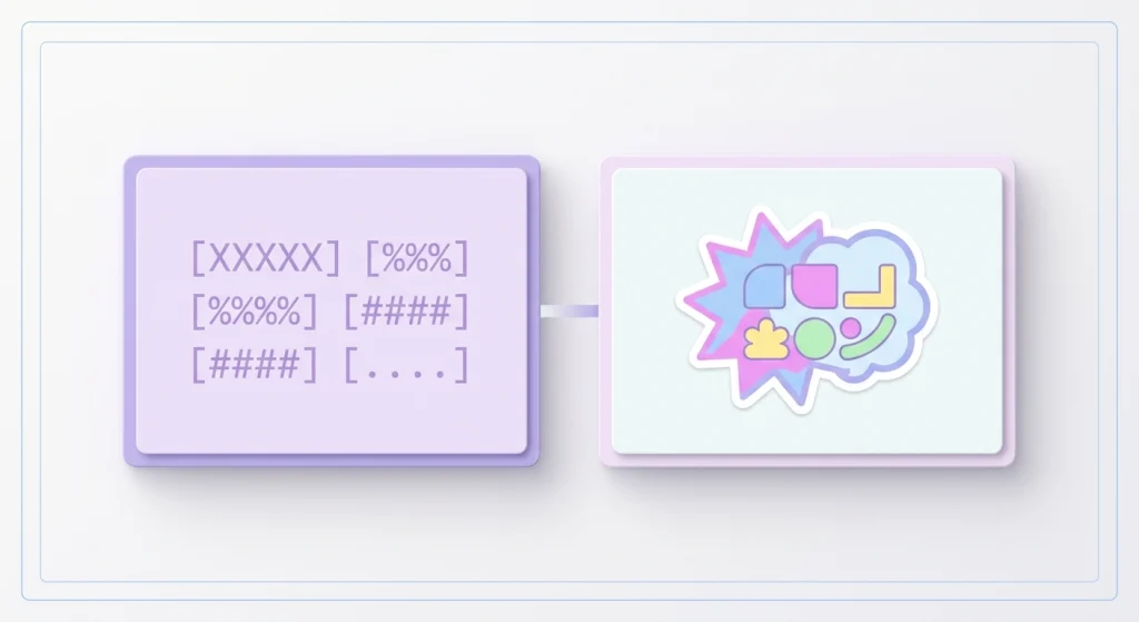 Text caption showing bracket code text next to a rendered custom emoji graphic