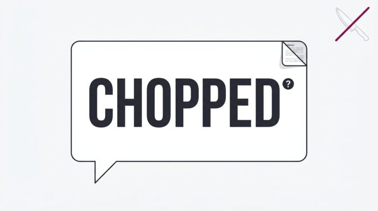 Chopped slang meaning shown as a speech bubble with the word chopped and a question mark.