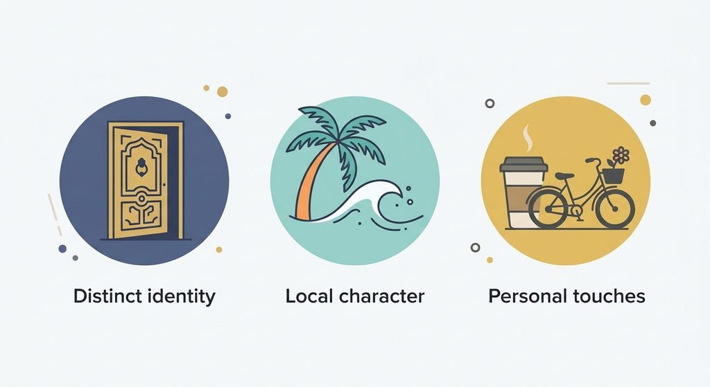 Three traits that make san diego boutique hotels boutique: distinct identity, local character and personal touches.